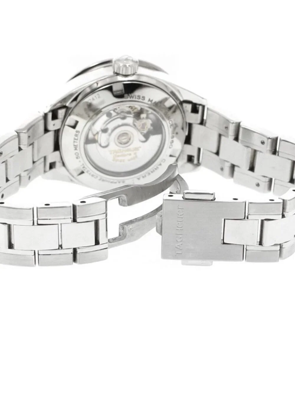 TAG HEUER Carrera WV2412 diamond bezel date black Dial Automatic Ladies_973212
